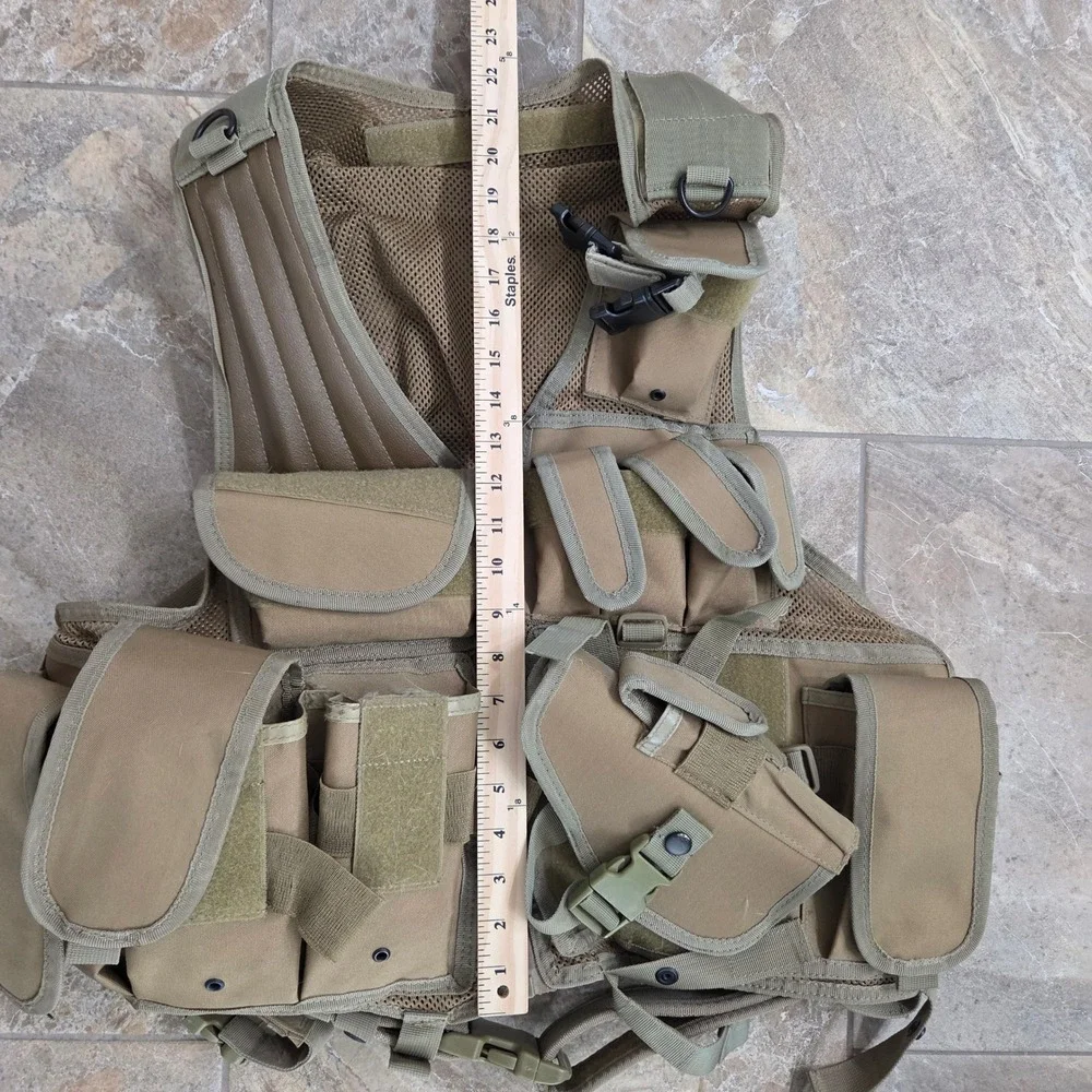 Red Rock Outdoor Gear Tactical Vest‎ Coyote Tan Cross Draw Holster Mag Pouches